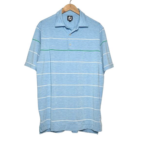 FootJoy Other - FootJoy | Men | Stripe Heather Blue Performance Golf Polo Shirt | Size Medium